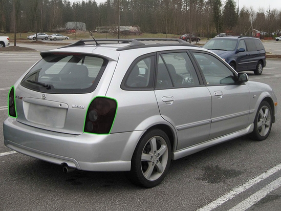 Mazda Protege 2002-2003 Tail Light Tint Installation Points