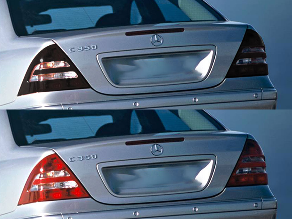 Mercedes-Benz C-Class 2001-2007 Before and After Smoked Taillights