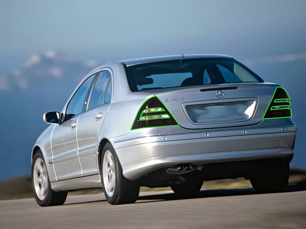 Mercedes-Benz C-Class 2001-2007 Tail Light Tint Installation Points