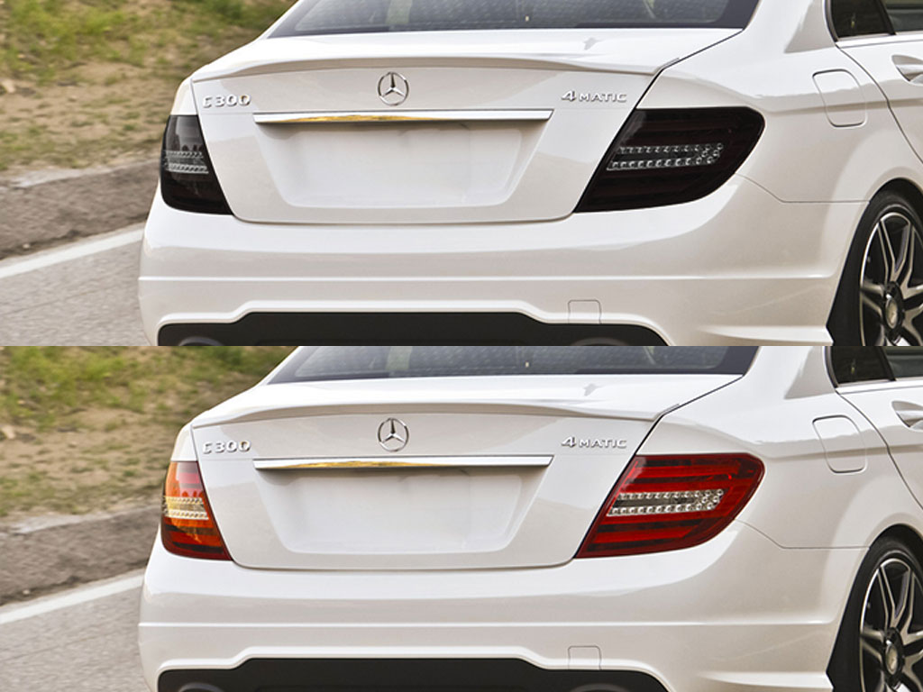 Mercedes-Benz C-Class 2008-2014 Before and After Smoked Taillights