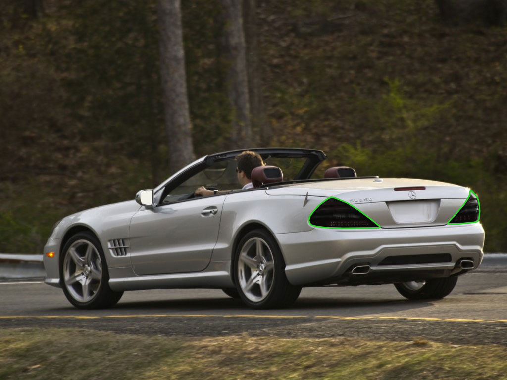 Mercedes-Benz SL-Class 2009-2012 Tail Light Tint Installation Points