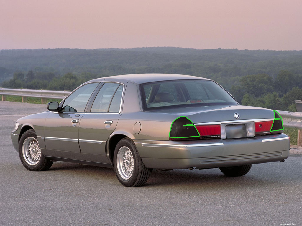 Mercury Grand Marquis 1998-2002 Tail Light Tint Installation Points