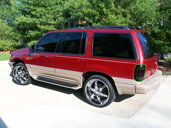 Mercury Mountaineer 1998-2001 Tail Light Tint Installation Points