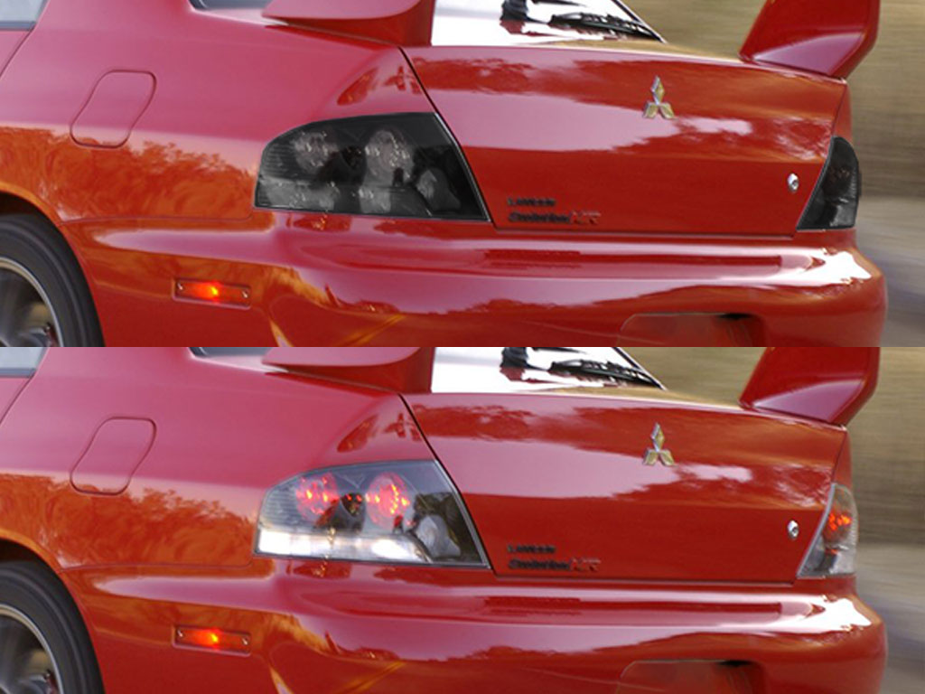 Mitsubishi Evolution 2003-2006 Before and After Smoked Taillights