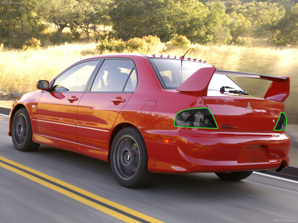 Mitsubishi Evolution 2003-2006 Tail Light Tint Installation Points