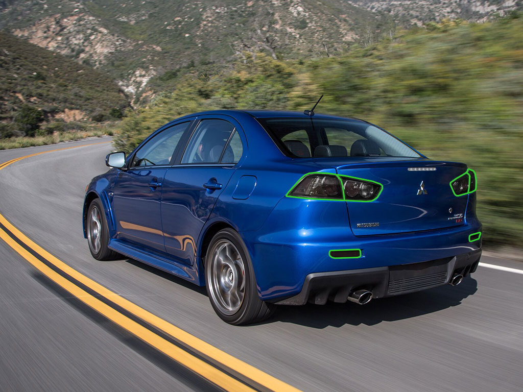 Mitsubishi Lancer 2008-2017 Tail Light Tint Installation Points