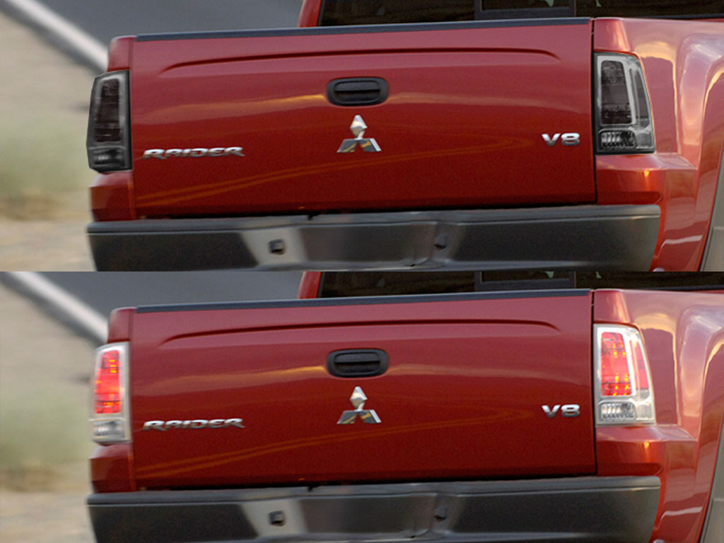 Mitsubishi Raider 2006-2009 Before and After Smoked Taillights