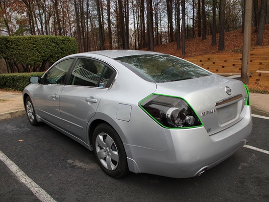 Nissan Altima Sedan 2007-2012 Tail Light Tint Installation Points