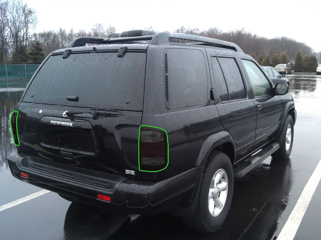 Nissan Pathfinder 1999-2004 Tail Light Tint Installation Points