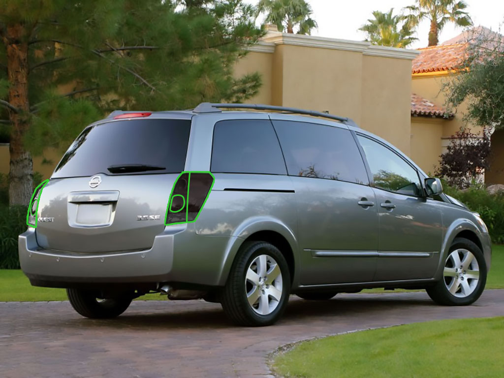 Nissan Quest 2004-2009 Tail Light Tint Installation Points