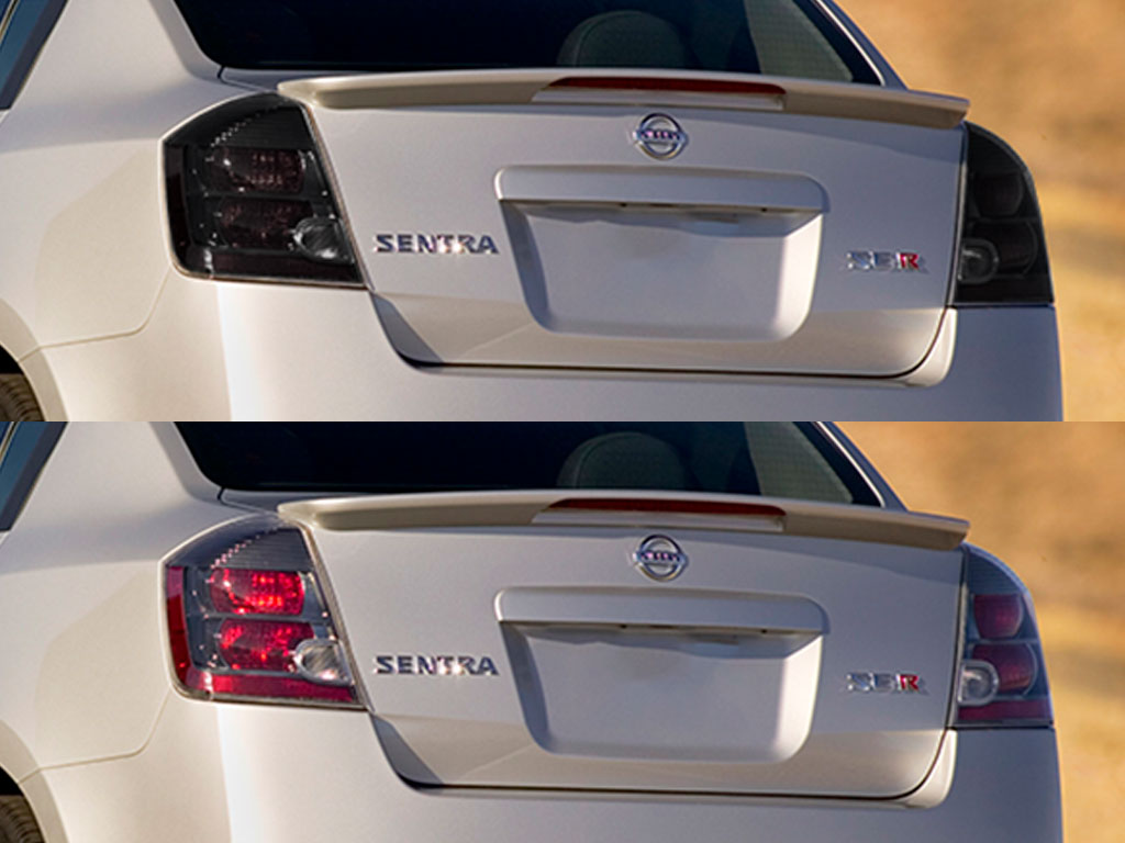 Nissan Sentra 2007-2012 Before and After Smoked Taillights