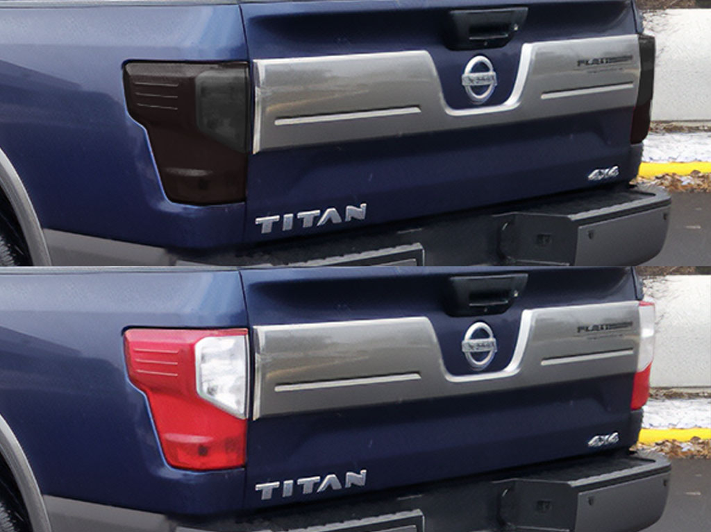 Nissan Titan 2016-2019 Before and After Smoked Taillights