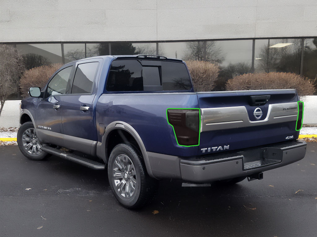 Nissan Titan 2016-2019 Tail Light Tint Installation Points