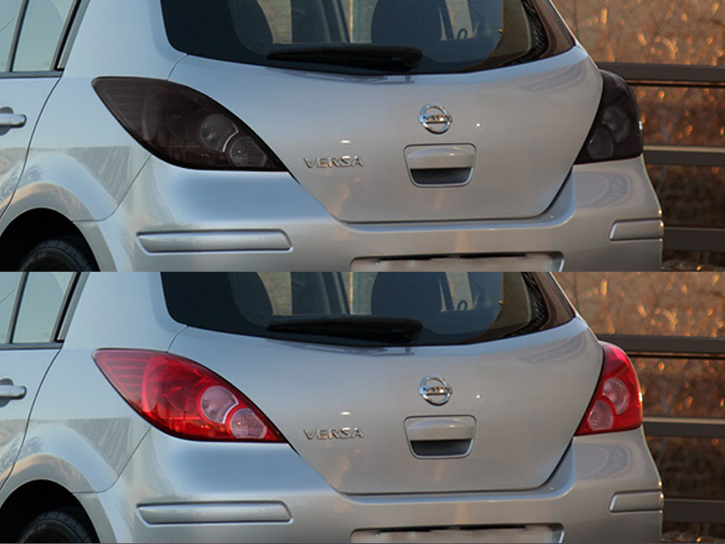 Nissan Versa 2007-2011 Before and After Smoked Taillights