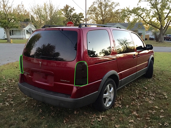 Pontiac Montana 1999-2005 Tail Light Tint Installation Points