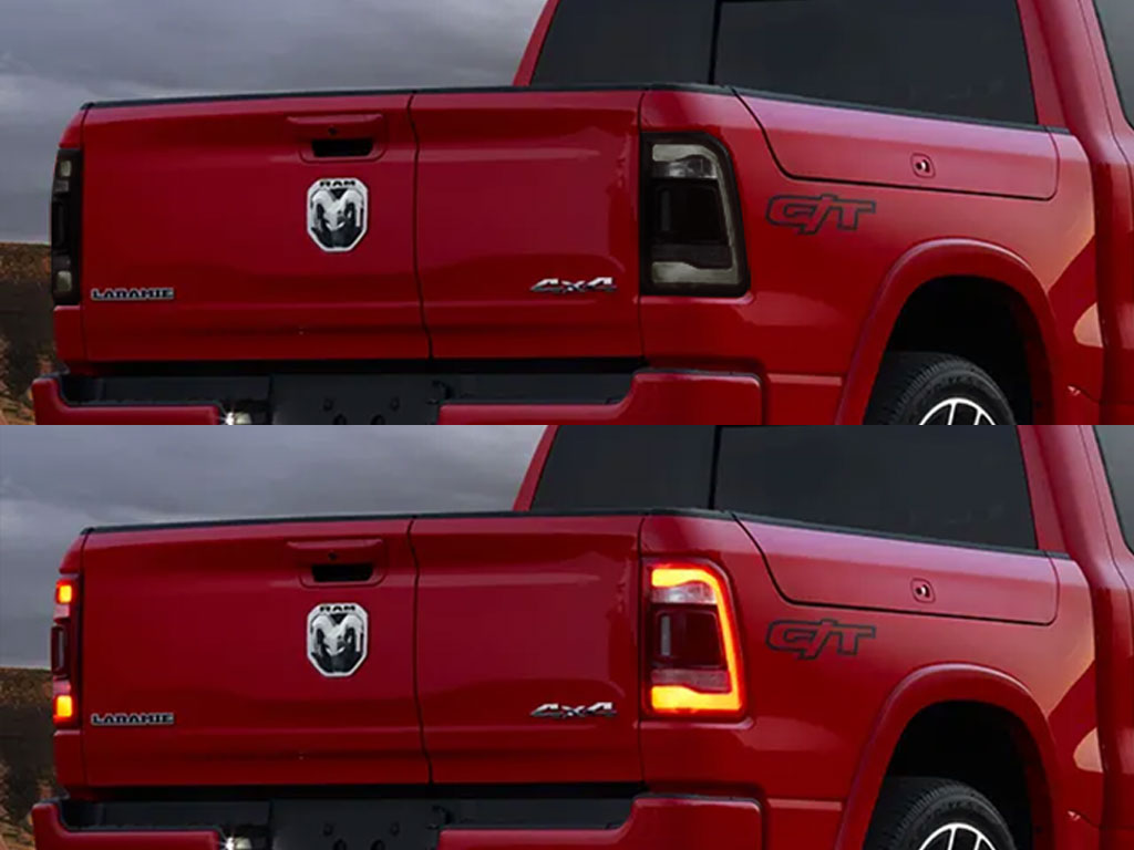 Ram 1500 2019-2020 Before and After Smoked Taillights