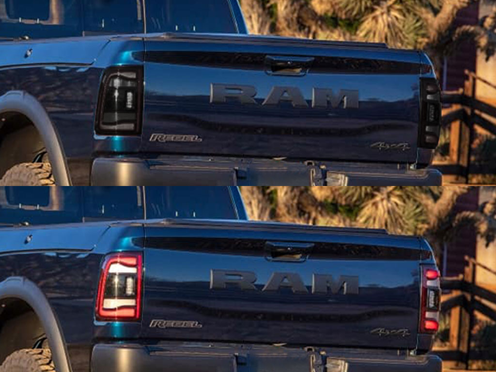 Ram 2500 2021-2024 Before and After Smoked Taillights