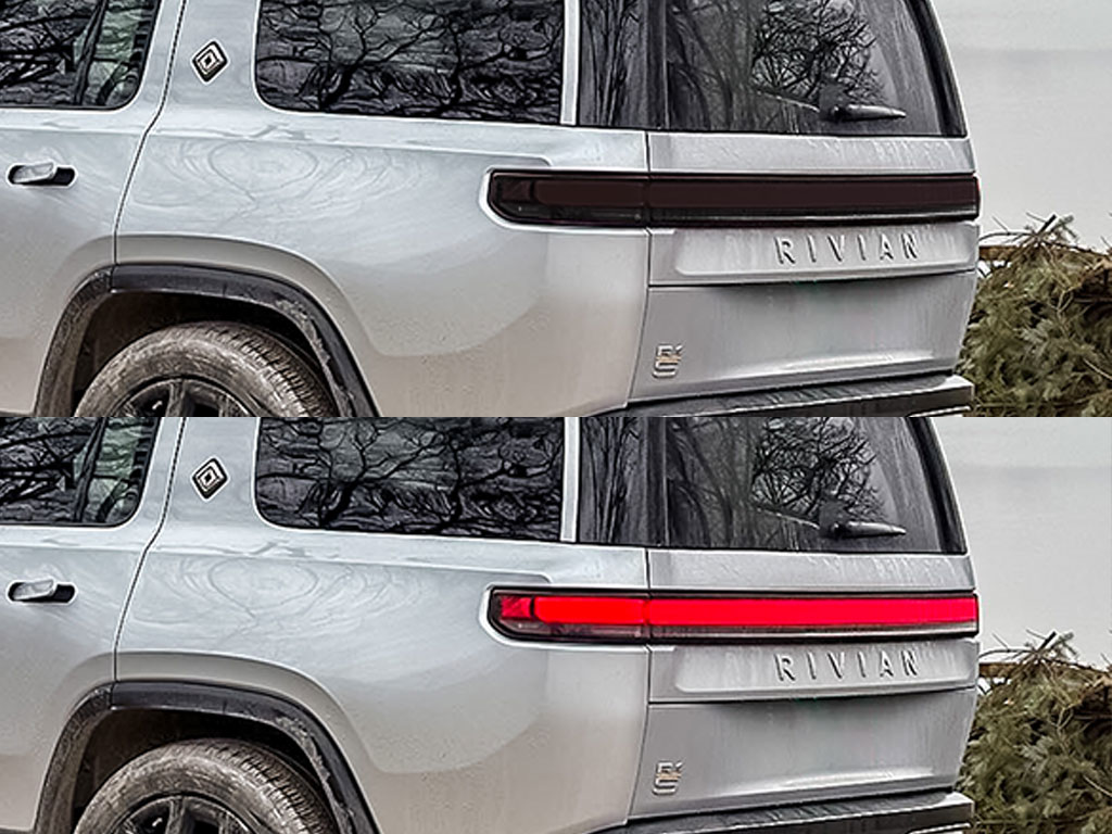 Rivian R1S 2022-2025 Before and After Smoked Taillights