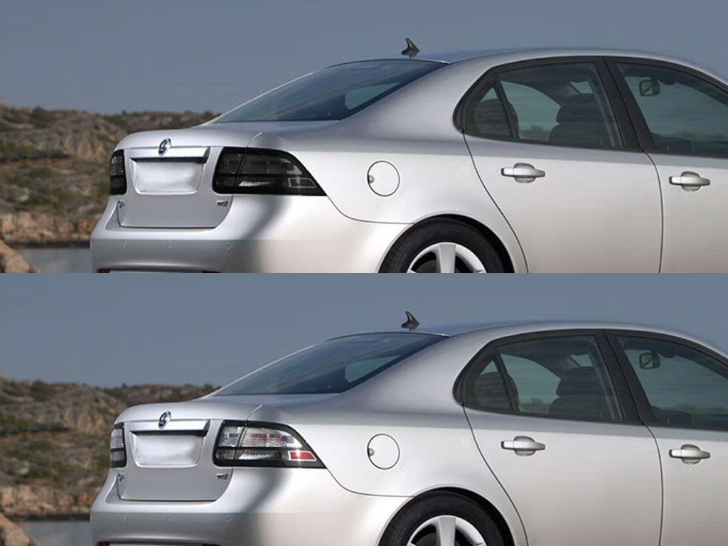 Saab 9-3 2008-2011 Before and After Smoked Taillights