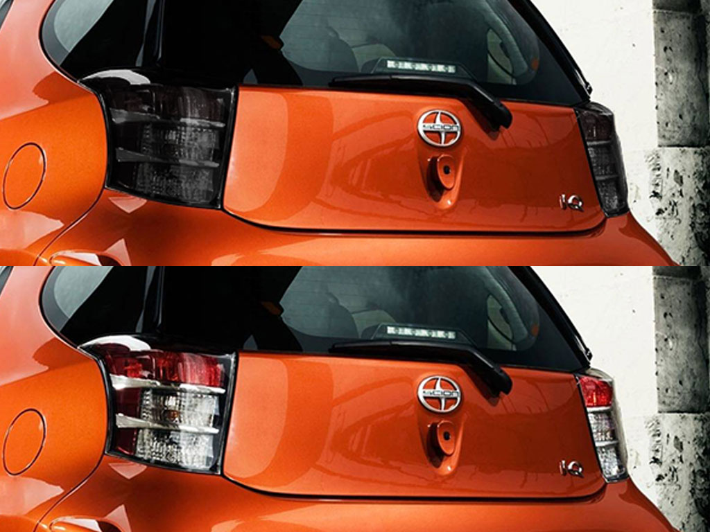 Scion iQ 2012-2015 Before and After Smoked Taillights