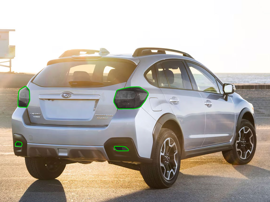 Subaru Crosstrek 2016-2017 Tail Light Tint Installation Points