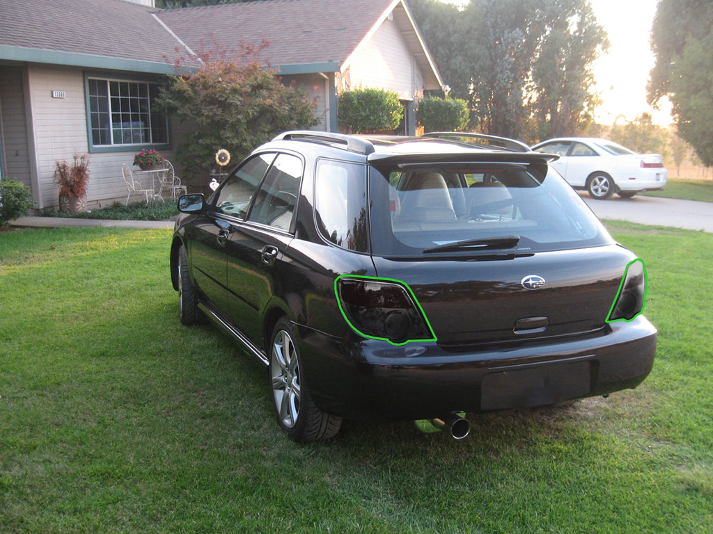 Subaru Impreza Hatchback 2006-2007 Tail Light Tint Installation Points