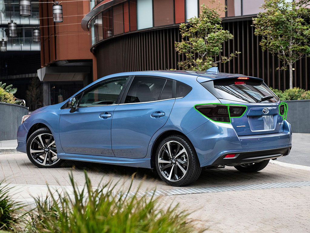 Subaru Impreza Hatchback 2017-2023 Tail Light Tint Installation Points