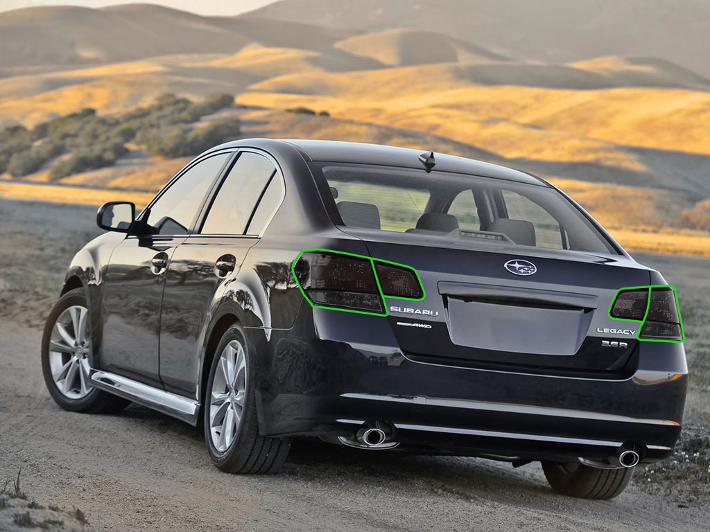 Subaru Legacy 2010-2014 Tail Light Tint Installation Points