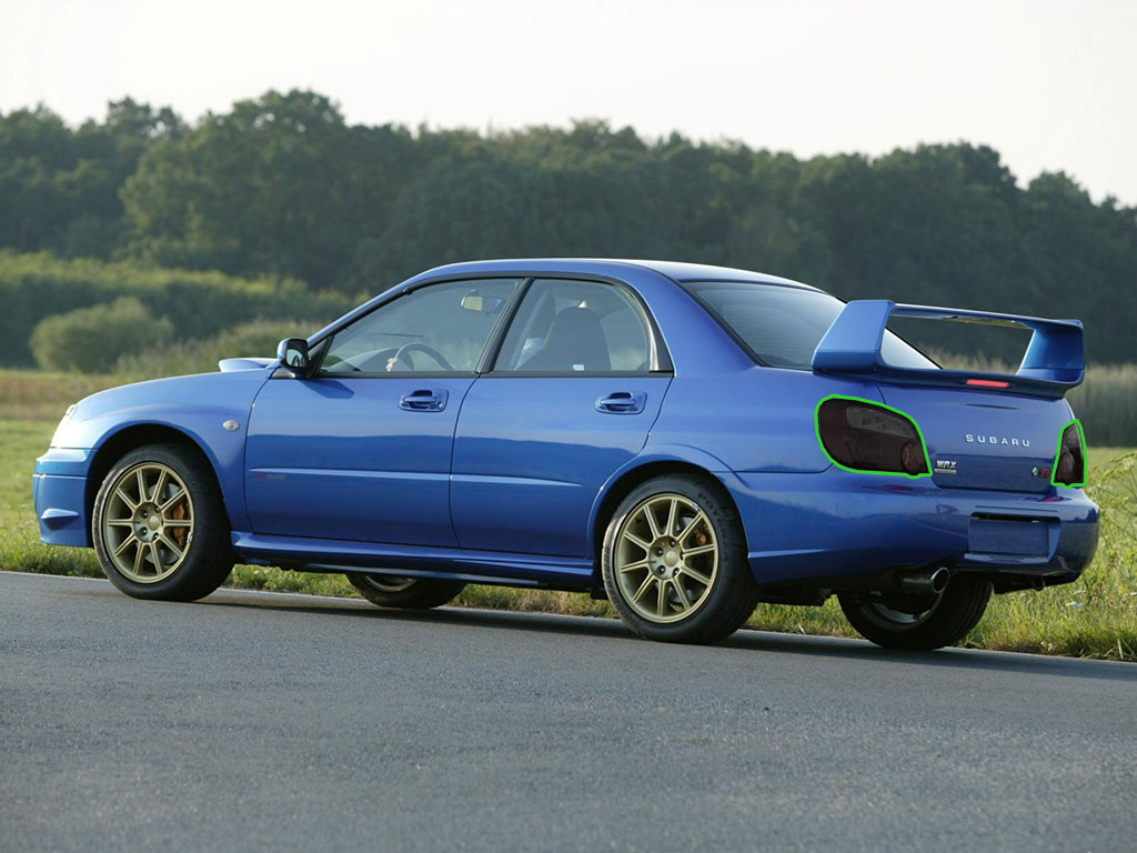 Subaru WRX Sedan 2002-2003 Tail Light Tint Installation Points