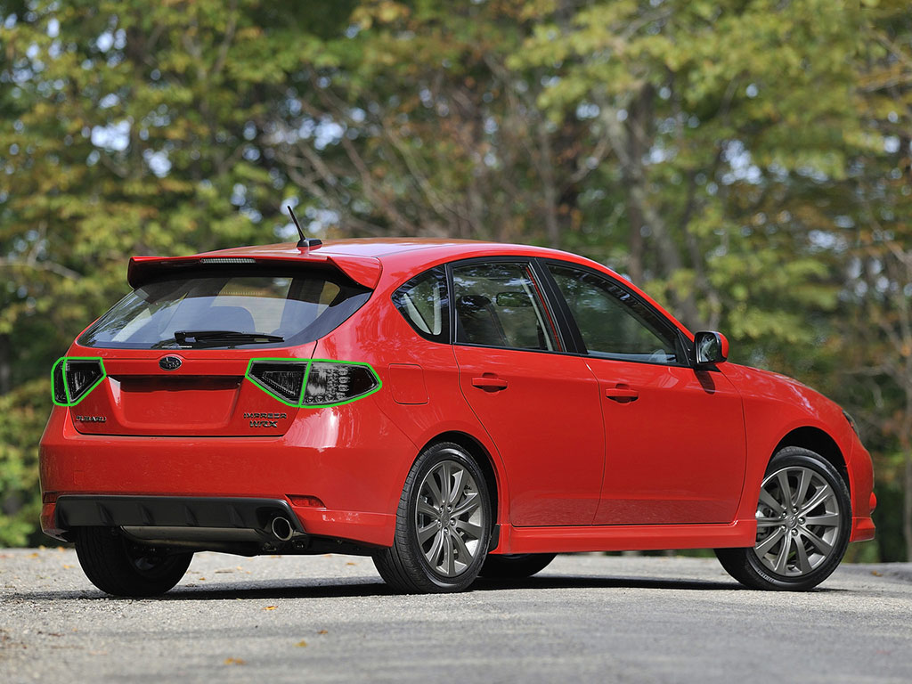 Subaru WRX Hatchback 2006-2007 Tail Light Tint Installation Points