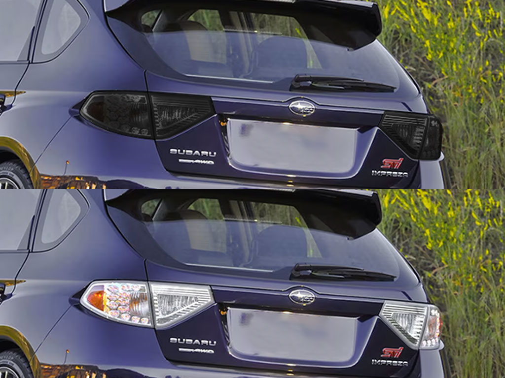 Subaru WRX Hatchback 2008-2014 Before and After Smoked Taillights