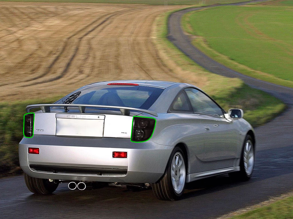 Toyota Celica 2000-2005 Tail Light Tint Installation Points