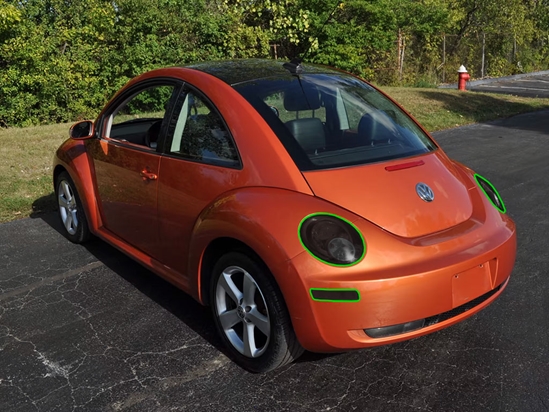 Volkswagen Beetle 2006-2010 Tail Light Tint Installation Points