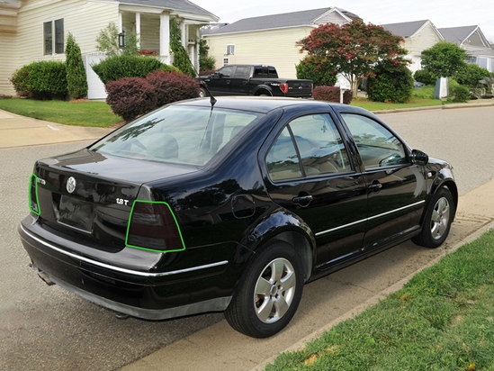 Volkswagen Jetta Sedan 1999-2004 Tail Light Tint Installation Points