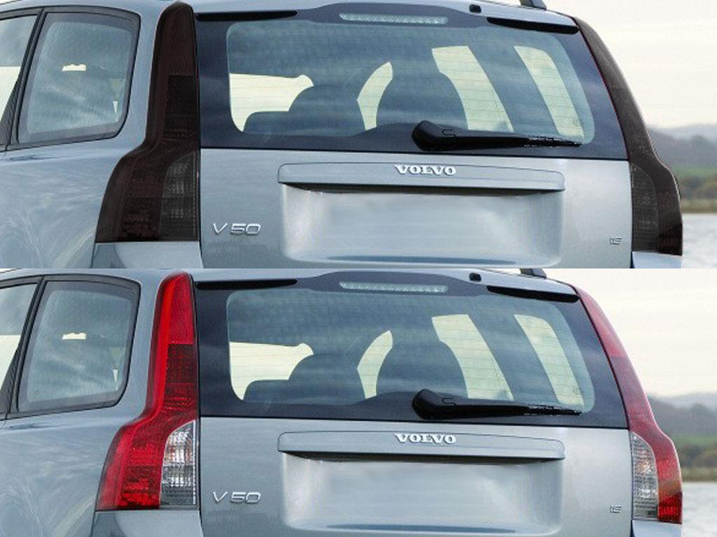 Volvo V50 2005-2007 Before and After Smoked Taillights