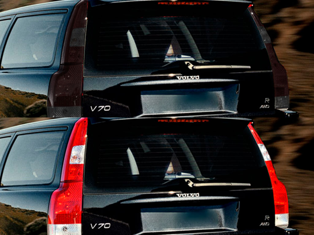 Volvo V70 2001-2007 Before and After Smoked Taillights