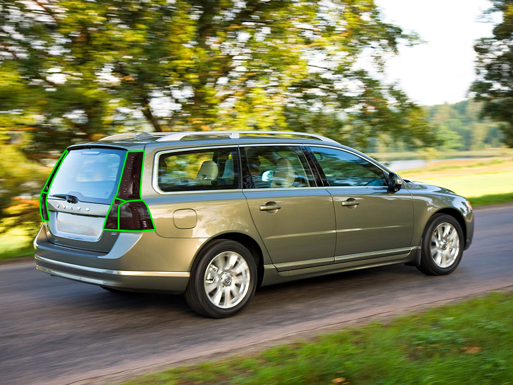 Volvo V70 2008-2010 Tail Light Tint Installation Points