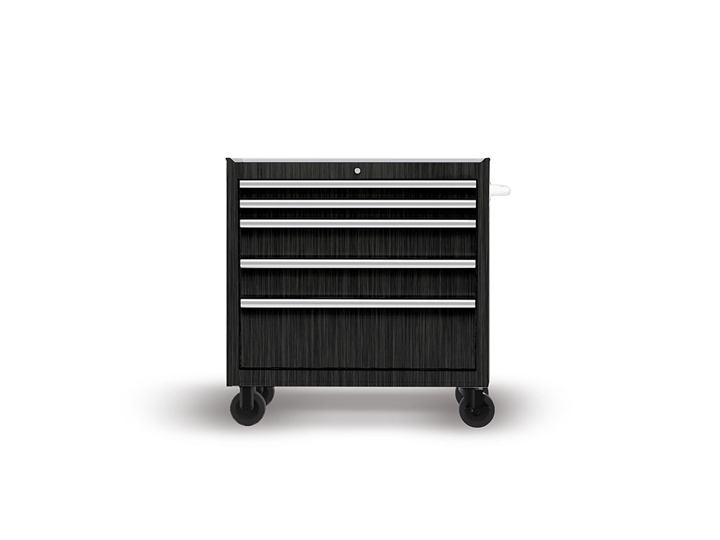 Rwraps Brushed Aluminum Black DIY Tool Cabinet Wraps