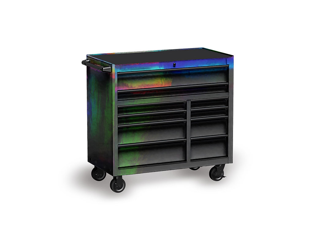 Rwraps Holographic Chrome Black Neochrome Tool Cabinet Wrap