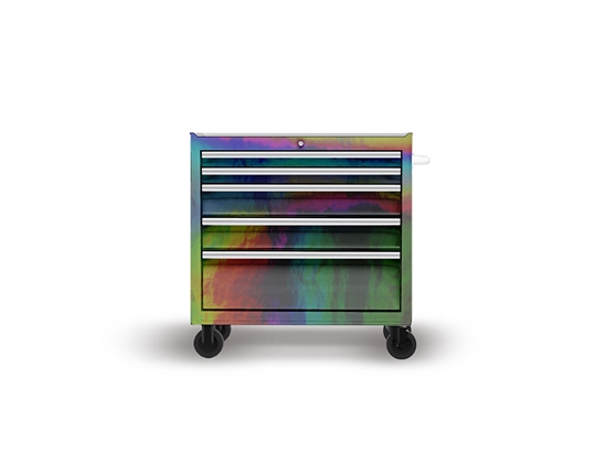 Rwraps Holographic Chrome Black Neochrome DIY Tool Cabinet Wraps