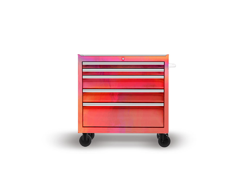 Rwraps Holographic Chrome Red Neochrome DIY Tool Cabinet Wraps