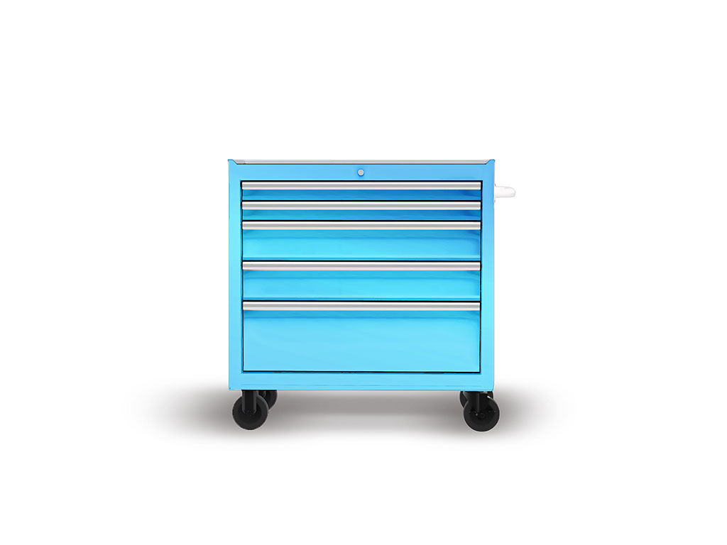 Rwraps Matte Chrome Light Blue DIY Tool Cabinet Wraps