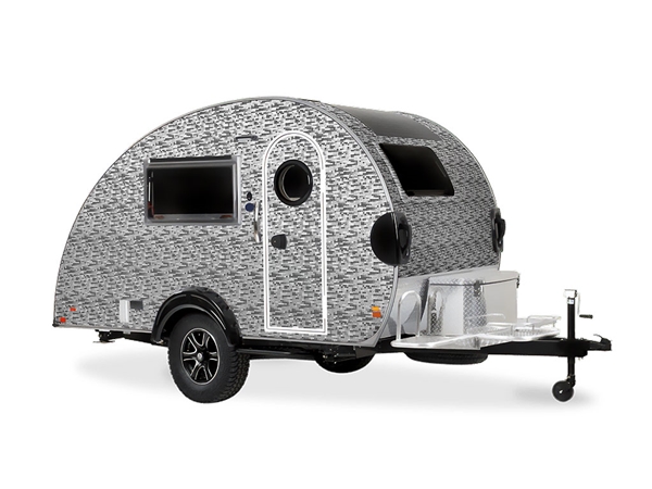 Rwraps 3D Carbon Fiber Silver (Digital) DIY Tear Drop Trailer Wraps