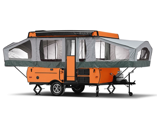 Rwraps 3D Carbon Fiber Orange Pop-Up Camper