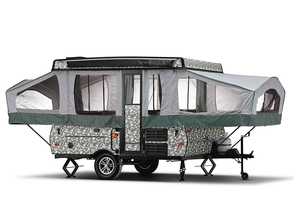 Rwraps Camouflage 3D Fractal Silver DIY Truck Camper Wraps