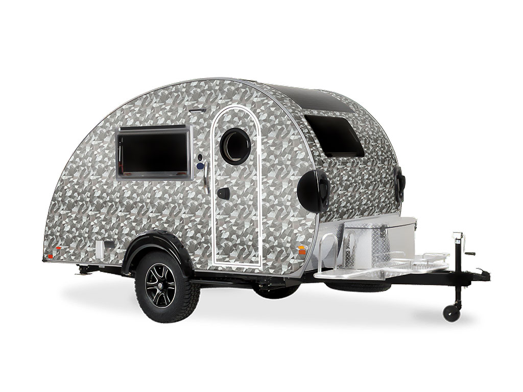 Rwraps Camouflage 3D Fractal Silver Do-It-Yourself Truck Camper Wraps