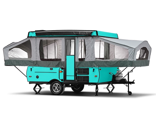 Rwraps Gloss Metallic Lake Blue Pop-Up Camper