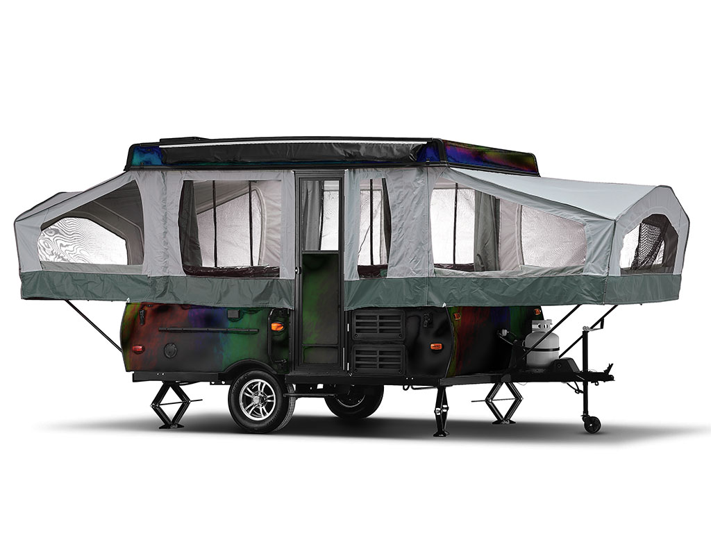 Rwraps Holographic Chrome Black Neochrome Pop-Up Camper