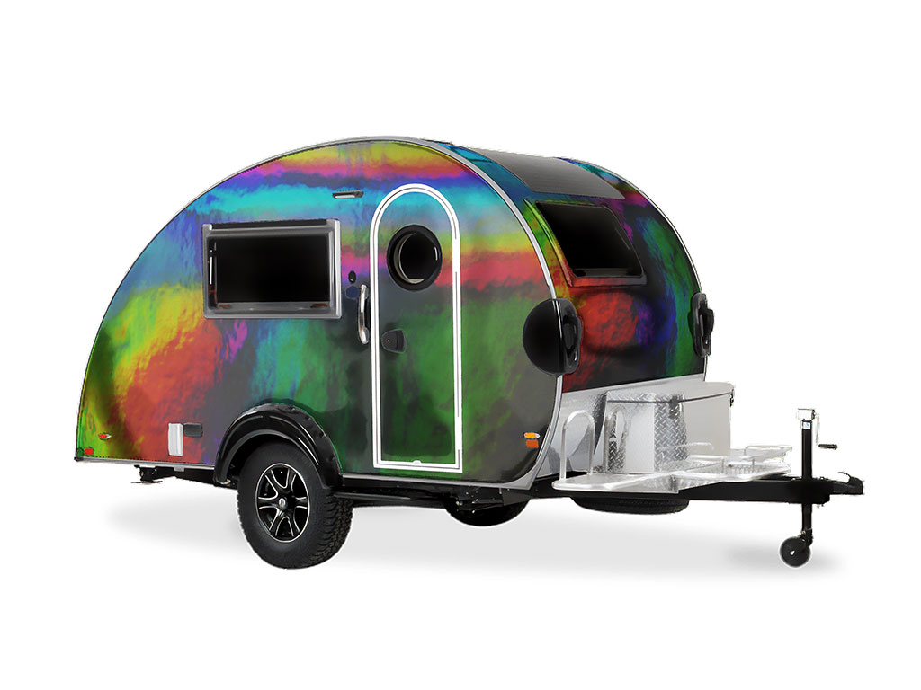 Rwraps Holographic Chrome Black Neochrome DIY Tear Drop Trailer Wraps