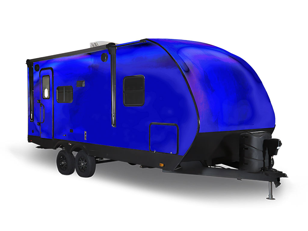 Rwraps Holographic Chrome Blue Neochrome Travel Trailer Wraps